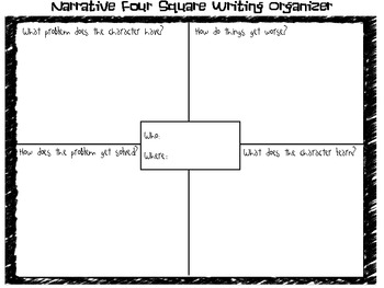 Narrative Four Square Organizer by Deanna Swafford | TpT