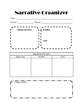 Narrative Graphic Organizer by Kristina Satterfield | TPT