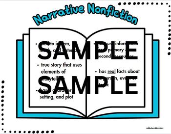 Preview of Narrative Nonfiction Anchor Chart Posters