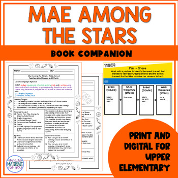 Preview of Mae Among the Stars Narrative Nonfiction Book Companion | Cause and Effect