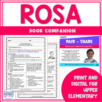 Preview of Rosa Narrative Nonfiction Book Companion | Rosa Parks