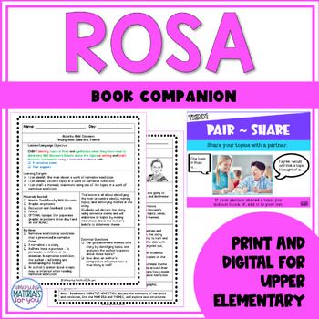 Preview of Rosa Narrative Nonfiction Book Companion | Main Idea and Theme Rosa Parks
