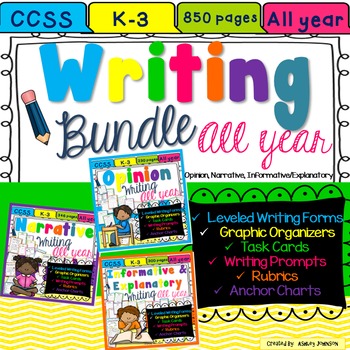 Preview of Narrative, Opinion, Informative, & Explanatory Writing Bundle
