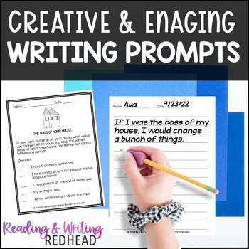 Preview of Opinion Writing Prompts Narrative Writing Informative Writing Prompts+Checklists