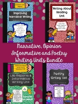 Preview of Narrative, Opinion, Informative and Poetry Writing Units Bundle