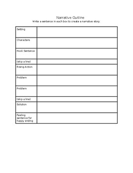 Narrative Outline/ Graphic Organizer by My Bilingual Clase | TPT