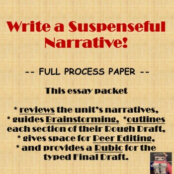 Preview of Narrative Paper Packet: Write a Suspenseful Story with Dialogue