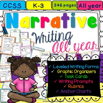 Preview of Narrative Paragraph Writing Unit All Year K-3 346 pages