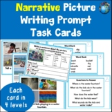 Narrative Picture Prompt Writing Task Cards | Sentence Writing