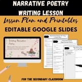 Narrative Poetry Writing Lesson Plan, Handouts, and Editab