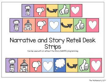 Preview of Narrative & Retell Desk Strips (can be used with/without Story CHAMPS program)