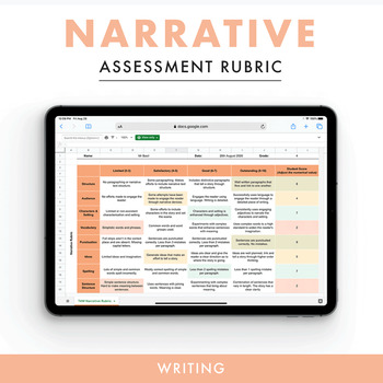 Preview of Narrative Rubric - Conditionally Formatted