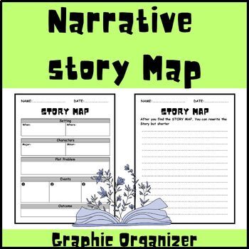 Preview of Narrative Story Graphic Organizer, Story Map Worksheets