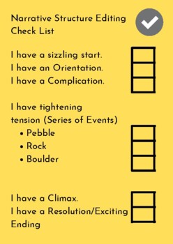 Preview of Narrative Structure Checklist (incorporating the 7 Steps to writing)