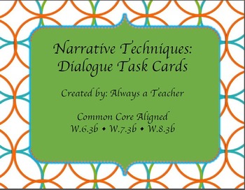 Preview of Narrative Techniques: Dialogue Task Cards