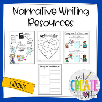 Preview of Narrative Writing: Anchor Charts, Graphic Organizers & More (Print/Digital)