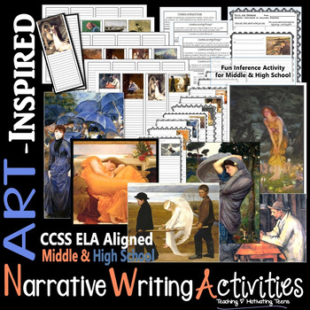 Preview of Creative Writing Prompts with Art Inferences | Middle & High School