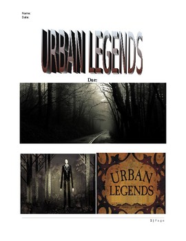 Preview of Narrative Writing Assignment & Rubric- Urban Legends