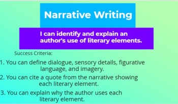 Preview of Narrative Writing Video Day 2: Literary Elements (Lucy Calkins Lifesaver)