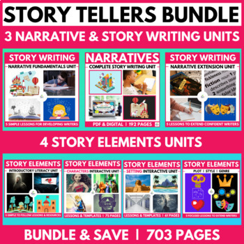 Preview of Narrative Writing Bundle | 7 Complete Story Writing & Story Elements Units