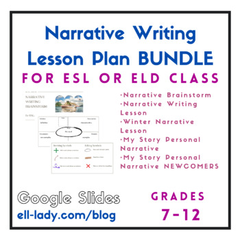 Preview of Narrative Writing Bundle ESL/ELD High School Google Slides