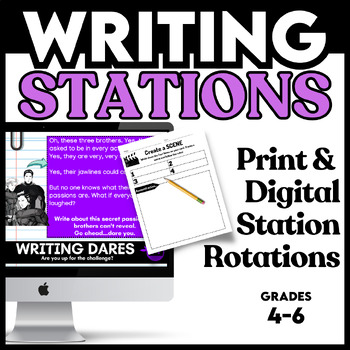 Preview of Writing Stations & Intervention Activities Narrative Descriptive Writing BUNDLE