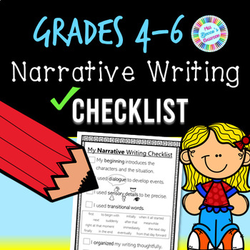 Preview of Narrative Writing Checklist: 4th grade, 5th grade, 6th grade - PDF and digital!!