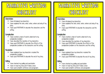 narrative essay checklist