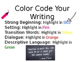 Narrative Writing Color Coding