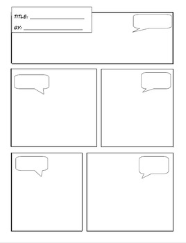 Narrative Writing Comic Strip Template by Cameron Learning Station