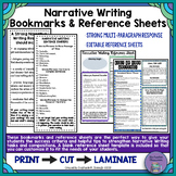 Narrative Writing Criteria Bookmarks and EDITABLE Reference Sheet