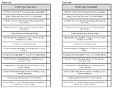 Narrative Writing Editing Checklist