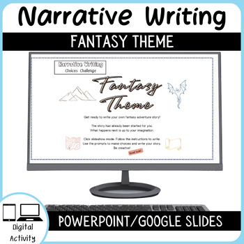 Preview of Digital Narrative Writing Activity with Interactive Prompts - Fantasy Theme