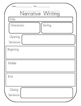 Narrative Writing Graphic Organizer by First Grade Essentials | TPT