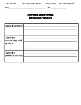 Preview of Narrative Writing Graphic Organizer