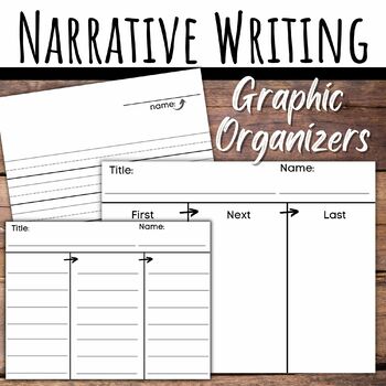 Preview of Narrative Writing Graphic Organizer BME First Next Last and Lined Paper