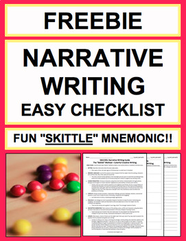 Preview of Narrative Writing Graphic Organizer Creative Writing Checklist & Rubric FREE