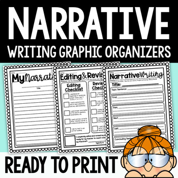 Preview of Narrative Writing Graphic Organizer, Editing Revising, & Final Draft Templates