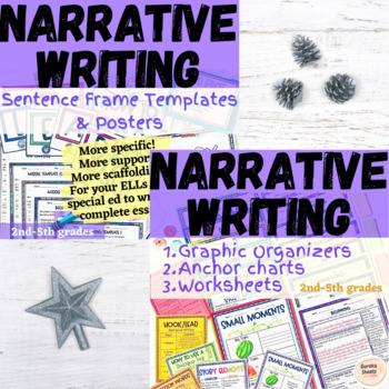 Preview of Narrative Writing Graphic Organizers & Sentence Frames & Anchor Charts