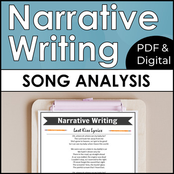 Preview of Narrative Writing High School Lesson Plan Song Analysis for Essay Writing