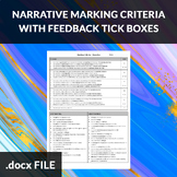 Narrative Writing – Marking Criteria Rubric with Feedback 