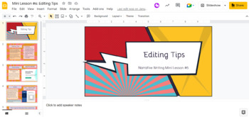 Preview of Narrative Writing Mini Lesson #6: Editing Tips 