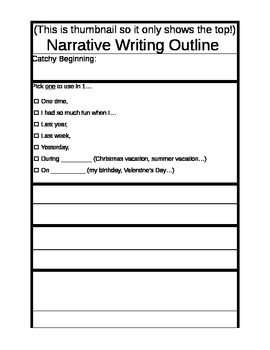 Writing a narrative essay outline