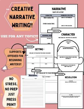 Narrative Writing Organizer, FULL writing process breakdown! | TPT