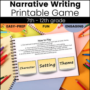 Preview of Narrative Writing Partner Center Writing Game Middle High School 5th Grade