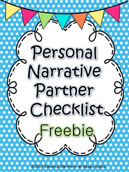 Preview of Narrative Writing: Partner Checklist