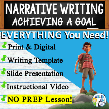 Preview of Personal Narrative Writing Essay Lesson, w/ Graphic Organizer - Achieving a Goal