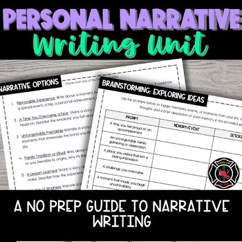 Preview of Narrative Writing - Personal Narrative Essay Unit