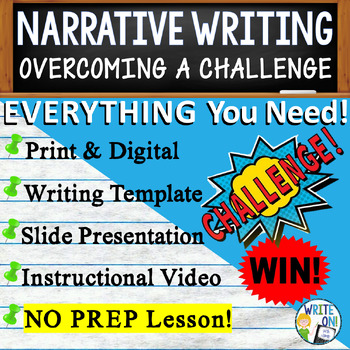 Preview of Personal Narrative Writing Essay. w/ Graphic Organizer - Overcoming a Challenge