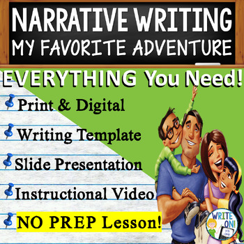 Preview of Narrative Writing Prompt Narrative Writing Graphic Organizer, Family Adventure